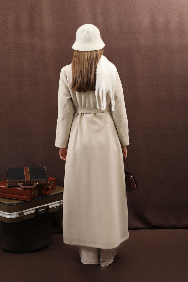 Düğmeli Klasik Kaban Taş - 12