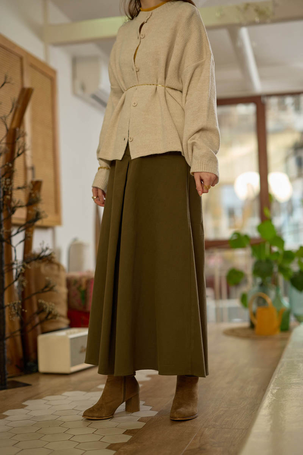 Düğmeli Triko Hırka Ekru - 3