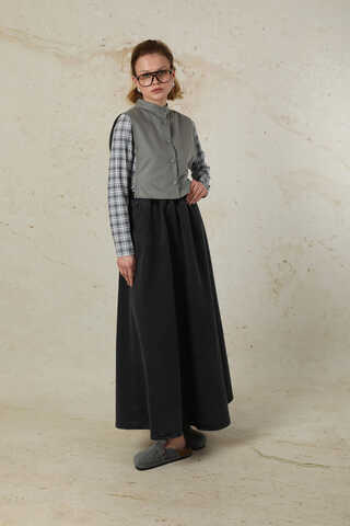 Düğmeli Yelek Gri - 2