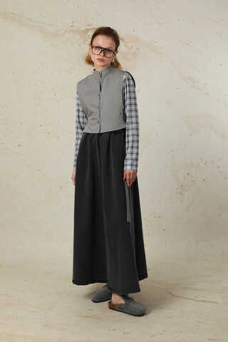 Düğmeli Yelek Gri - 8