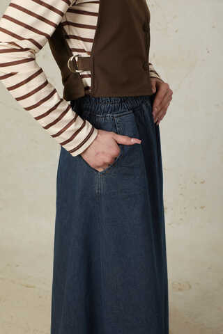 Düğmeli Yelek Kahverengi - 6