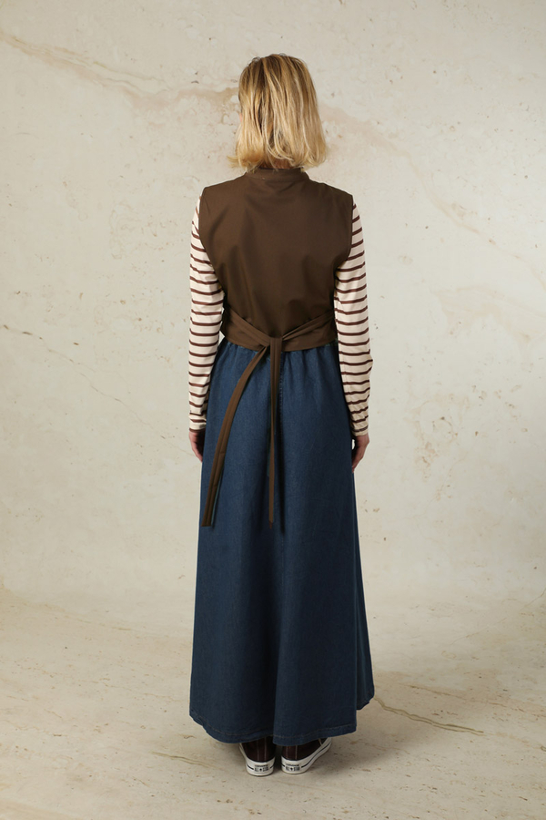 Düğmeli Yelek Kahverengi - 9