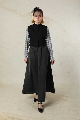 Düğmeli Yelek Siyah - 6