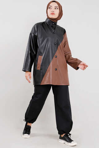 Duo Leather Jacket Tan - 1