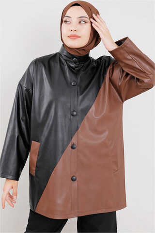 Duo Leather Jacket Tan - 3