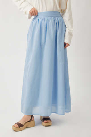 Duru Büzgülü Etek Bebe Mavisi - 7