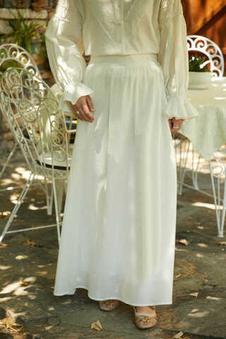 Duru Büzgülü Etek Beyaz - 2