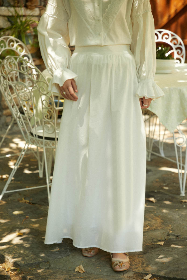 Duru Büzgülü Etek Beyaz - 2