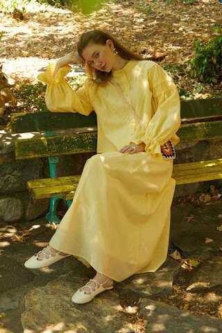 Duru Büzgülü Etek Tereyağı Sarısı - 7