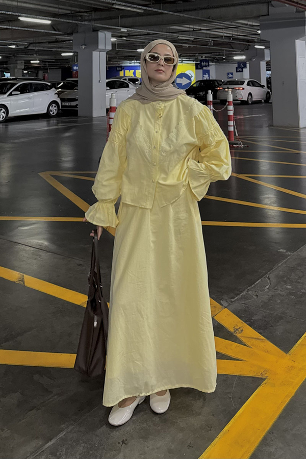 Duru Büzgülü Etek Tereyağı Sarısı 