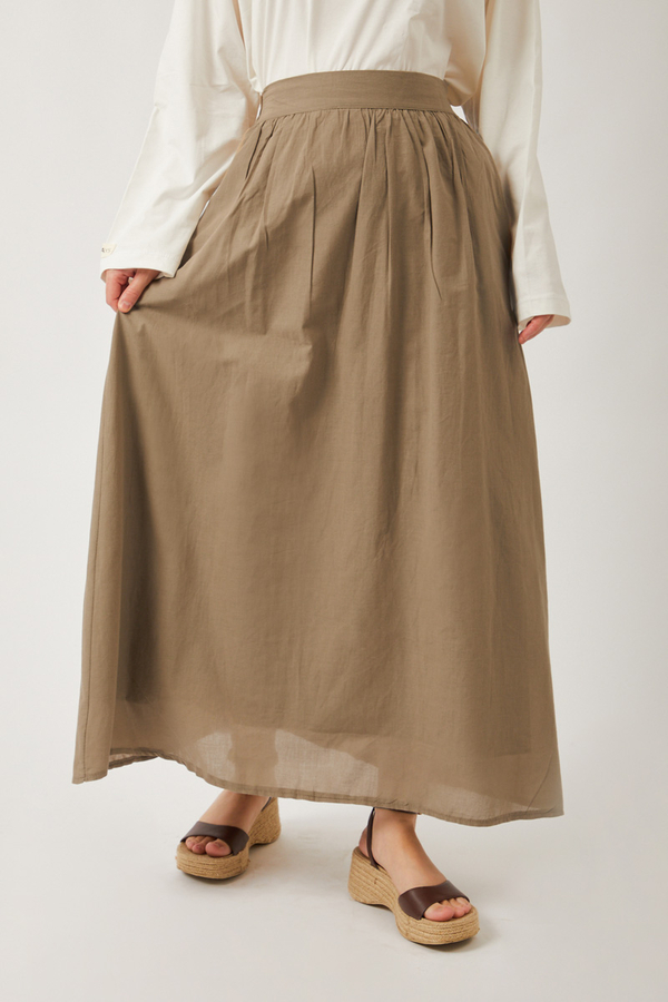 Duru Büzgülü Etek Vizon - 4