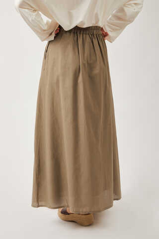 Duru Büzgülü Etek Vizon - 13