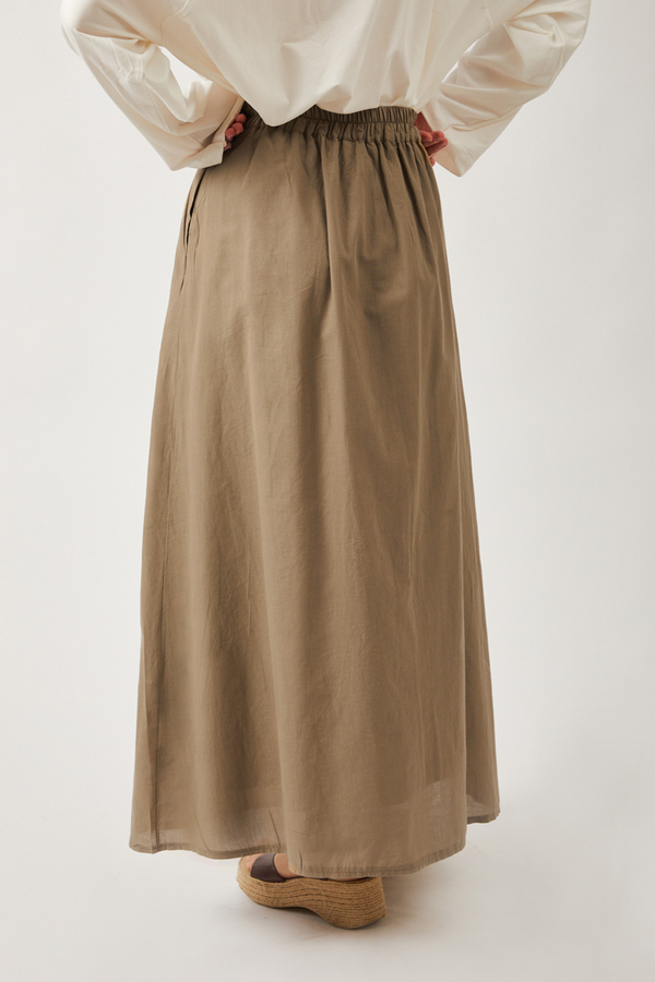 Duru Büzgülü Etek Vizon - 13