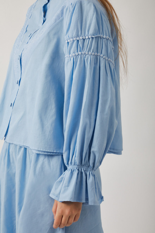 Duru Dantelli Gömlek Bebe Mavisi - 9