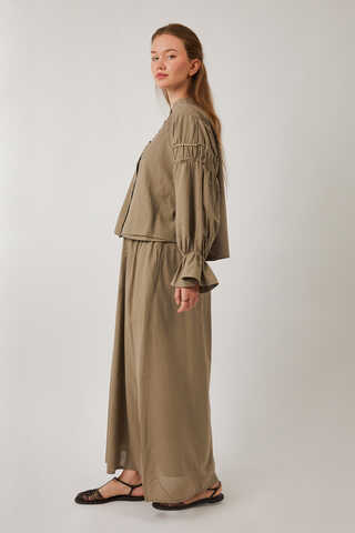 Duru Dantelli Gömlek Vizon - 10