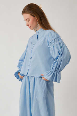 Duru Lace Shirt Baby Blue - 2
