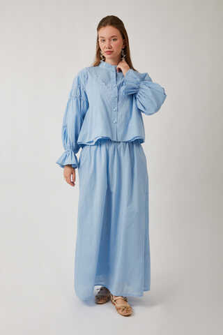 Duru Lace Shirt Baby Blue - 3