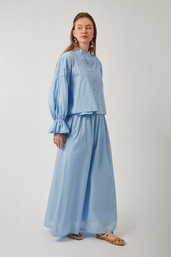 Duru Lace Shirt Baby Blue - 5