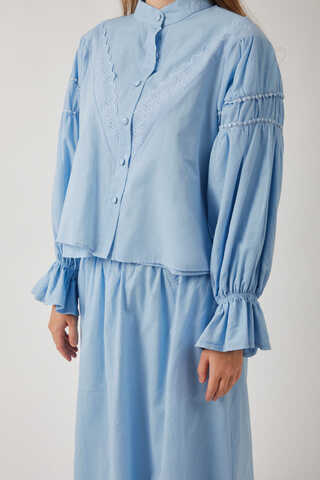 Duru Lace Shirt Baby Blue - 6