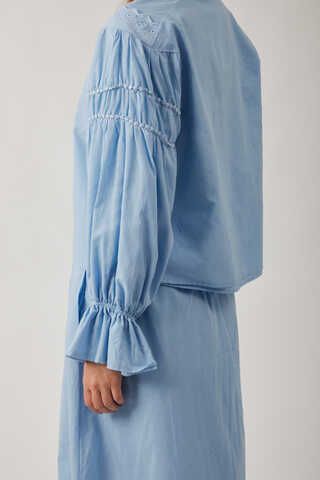 Duru Lace Shirt Baby Blue - 11