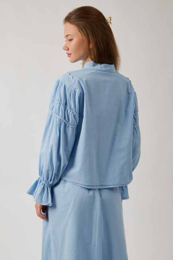 Duru Lace Shirt Baby Blue - 12