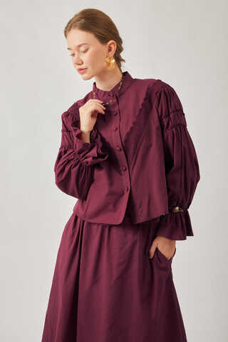 Duru Lace Shirt Burgundy - 9