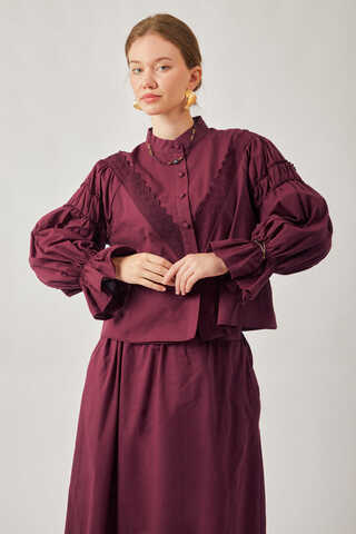 Duru Lace Shirt Burgundy - 6