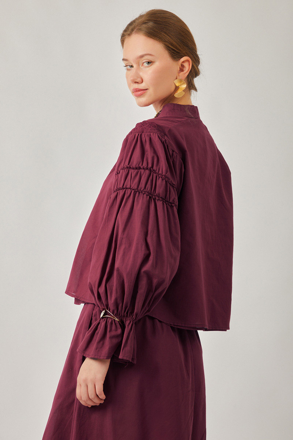 Duru Lace Shirt Burgundy - 11