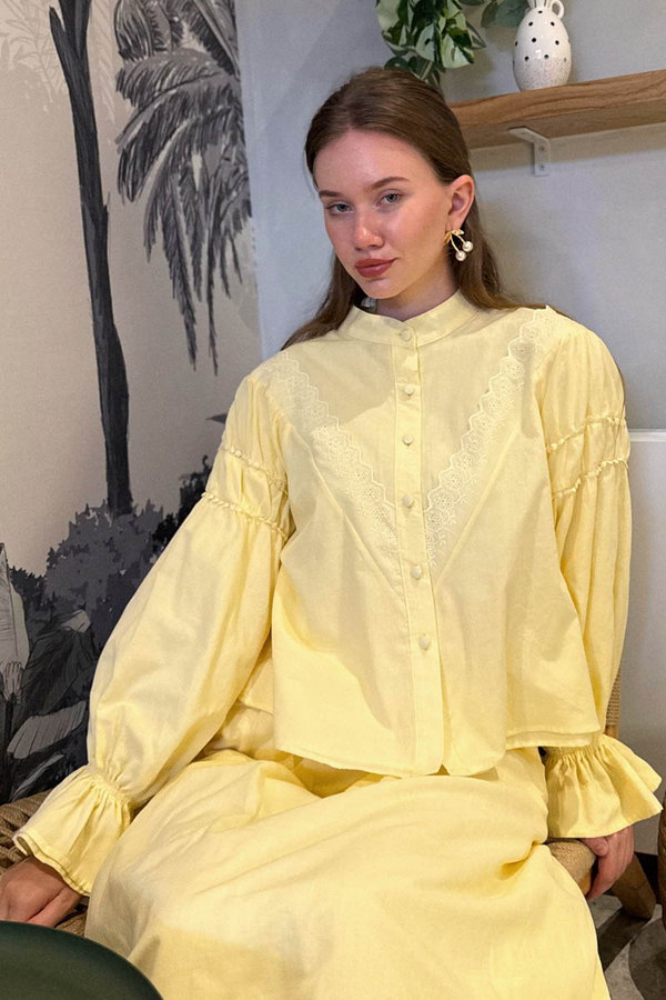 Duru Lace Shirt Butter Yellow - 3