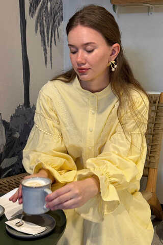 Duru Lace Shirt Butter Yellow - 10