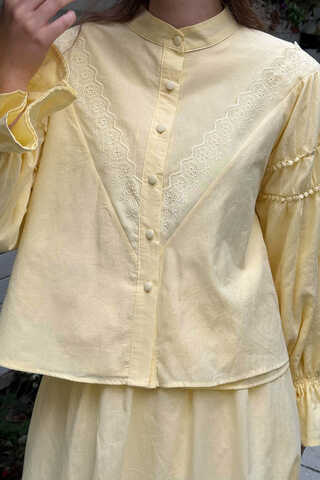 Duru Lace Shirt Butter Yellow - 4