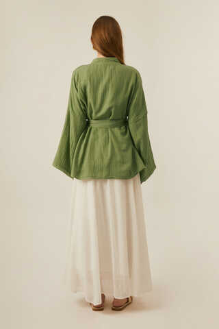 Düşük Kol Kimono Soft Yeşil - 9