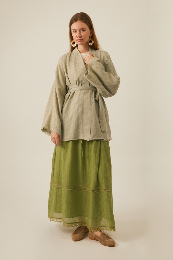 Düşük Kol Kimono Taş - 13
