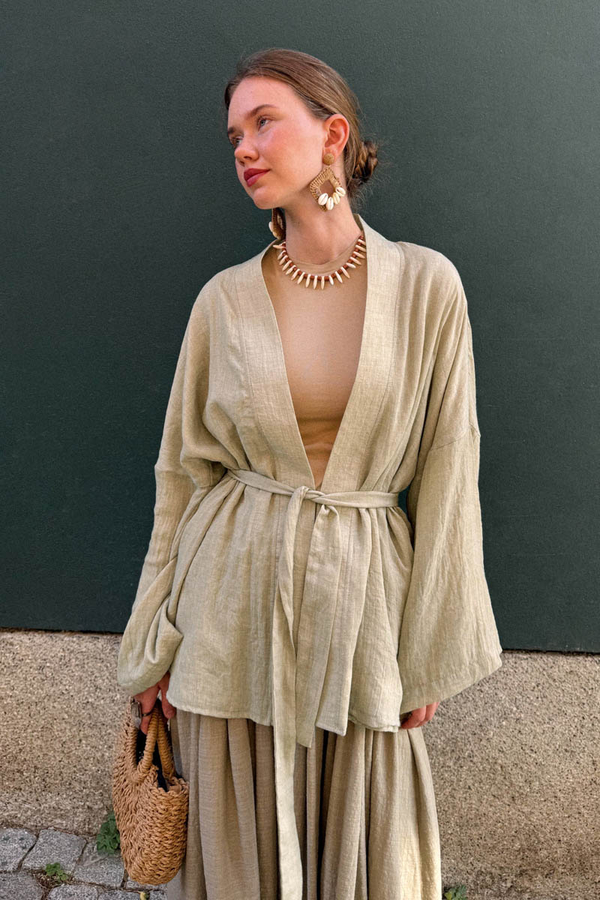 Düşük Kol Kimono Taş - 7