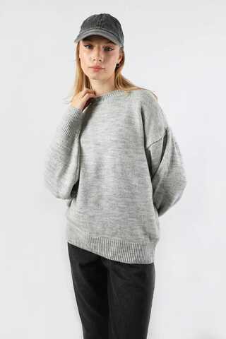 Düşük Kol Kısa Kazak Gri - 3