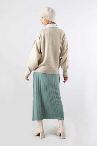 Düşük Kol Kısa Kazak Taş - 6