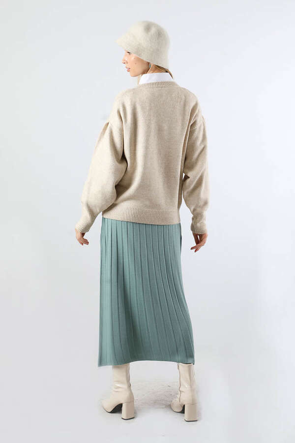 Düşük Kol Kısa Kazak Taş - 6