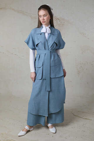 Cepli Yelek Takım Bebe Mavisi - 5