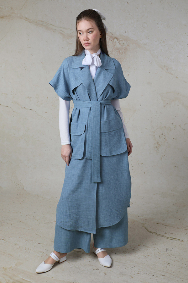 Cepli Yelek Takım Bebe Mavisi - 5