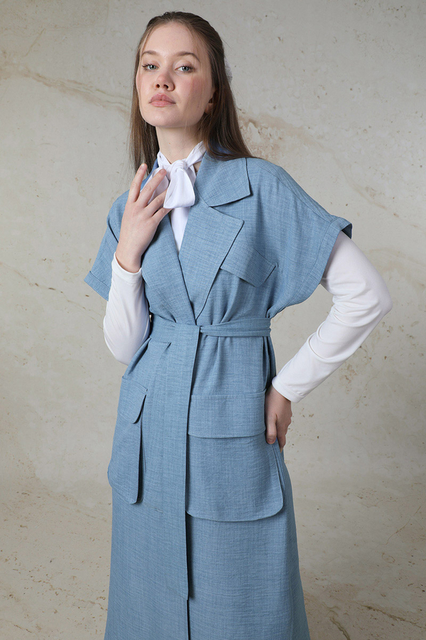 Cepli Yelek Takım Bebe Mavisi - 2