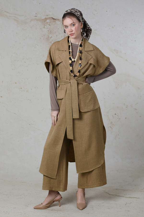 Cepli Yelek Takım Camel - 1