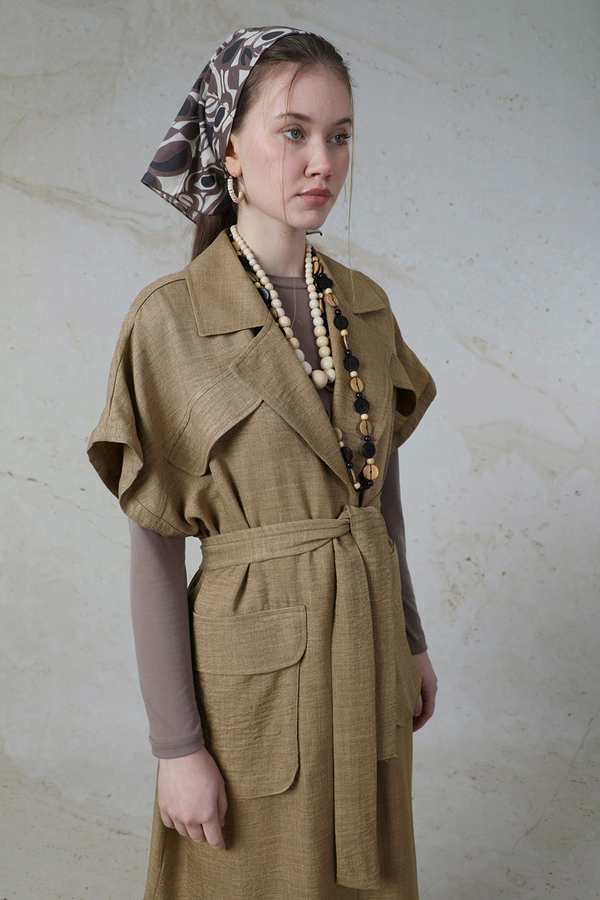 Cepli Yelek Takım Camel - 3