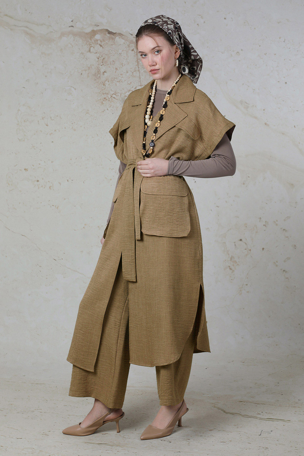 Cepli Yelek Takım Camel - 4