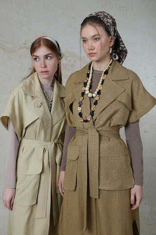 Cepli Yelek Takım Camel - 5