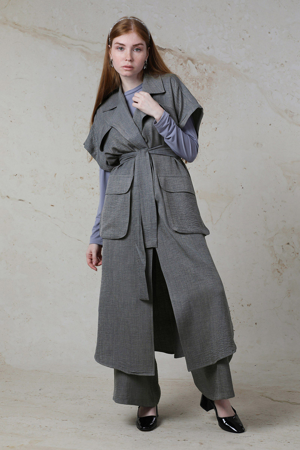 Cepli Yelek Takım Gri - 1