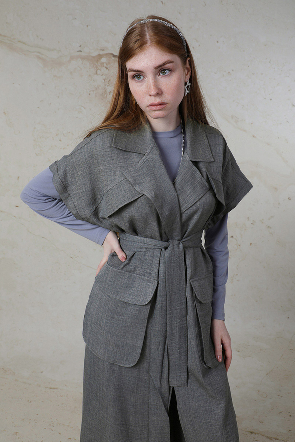 Cepli Yelek Takım Gri - 2