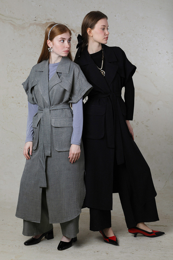 Cepli Yelek Takım Gri - 4