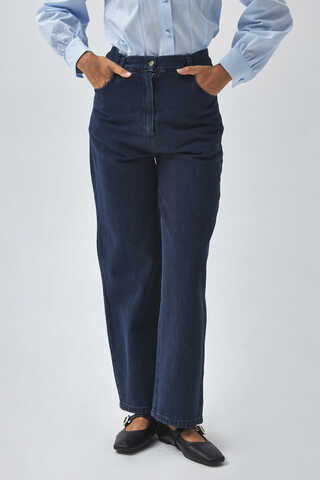 Düz Kesim Denim Pantolon Açık Mavi - 6