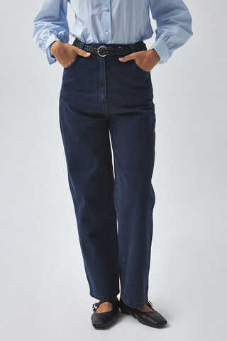 Düz Kesim Denim Pantolon Açık Mavi - 4