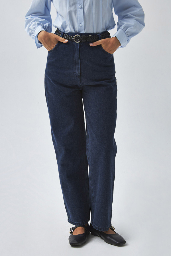 Düz Kesim Denim Pantolon Açık Mavi - 4